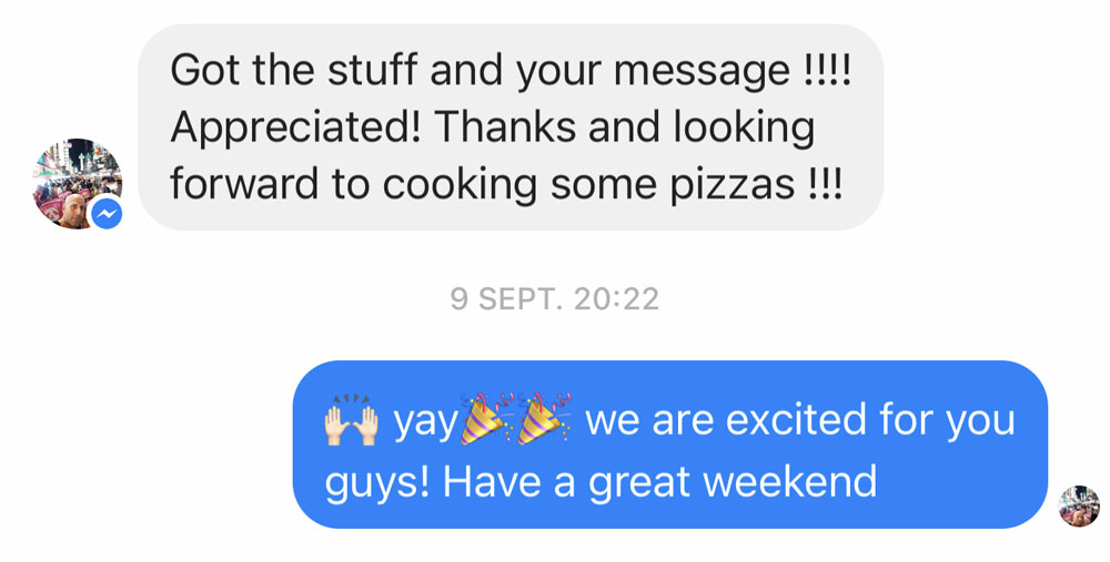 Very satisfied with my Peppe oven and what about the attentive customer service